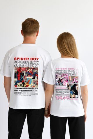 Парные футболки Spider men & Spider girl KTF829 фото
